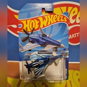 HotWheels Poison Arrow Blue and White Stunt Plane